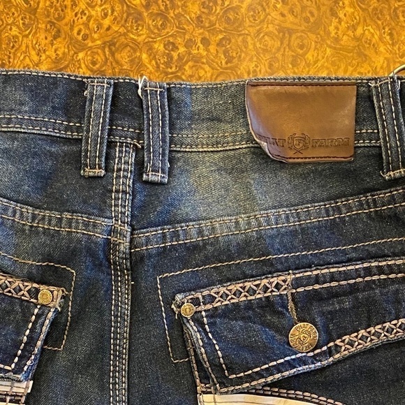 PHAT FARM 32 x 32 Embroidered Skinny Blue Jeans Men’s - Picture 4 of 6